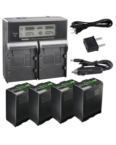 Kastar 4-Pack BP-A100 Battery and CH04 Charger Compatible with Canon BP-A Series BP-A30 BP-A60 BP-A65 BP-A68 BP-A90 US 0870C002 Battery,CG-A10 CG-A20 Charger, EOS C300 Mark III Digital Cinema Camera