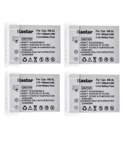Kastar NB-5L Battery (4-Pack) for Canon NB-5L, CB-2LXE work with Canon PowerShot S100, PowerShot S110, PowerShot SD700 IS, PowerShot SD790 IS, PowerShot SD800 IS, PowerShot SD850 IS, PowerShot SD870 IS, PowerShot SD880 IS, PowerShot SD890 IS, PowerShot SD