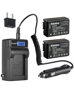 Kastar 2-Pack DMW-BMB9 Battery and LCD AC Charger Compatible with Panasonic DMW-BMB9, DMW-BMB9E, DMW-BMB9PP, Panasonic Lumix DMC-FZ72, Lumix DMC-FZ100, Lumix DMC-FZ150, Lumix DC-FZ80, Lumix DC-FZ85