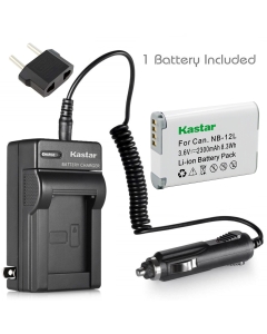 [Fully Decoded] Kastar Battery (1-Pack) and Charger Kit for Canon NB-12L Work for Canon PowerShot G1 X Mark II, Canon PowerShot N100, Canon VIXIA Mini X (LEGRIA Mini X) Digital Cameras