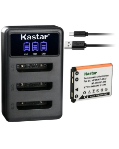Kastar 1 Pack Battery and LCD Triple USB Charger Compatible with Fujifilm NP-45 NP-45A NP-45B NP-45S, Fujifilm BC-45 BC-45B, Fujifilm FinePix J10 J12 J15 J15fd J20 J25 J26 J27 J28 J29 J30 J32 J35 J38
