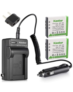 Kastar Battery (2-Pack) and Charger Kit for Fujifilm NP-50, Kodak KLIC-7004, Pentax D-Li68 and Fujifilm FinePix Cameras, Kodak EasyShare Cameras and Pentax Cameras (Detail Models in The Description)