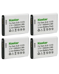 Kastar Battery 4-Pack Replacement for Samsung SLB-1137D Battery, Samsung i80, i85, i100, NV11, NV24HD, NV30, NV40, NV100HD, NV103, NV106 HD, Digimax L74 Wide, TL34HD Cameras