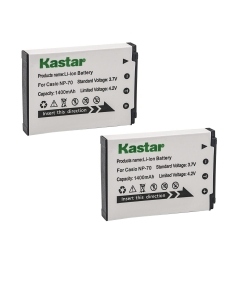 Kastar 2-Pack Battery CNP-70 Replacement for Casio Exilim Zoom EX-Z250SR, Exilim Zoom EX-Z150, Exilim Zoom EX-Z150BK, Exilim Zoom EX-Z150GN, Exilim Zoom EX-Z150PK, Exilim Zoom EX-Z150RD Camera