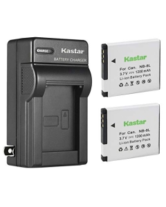 Kastar 2-Pack Battery and AC Wall Charger Replacement for Canon NB-8L NB8L, NB-8LH NB8LH Battery, Canon CB-2LA, CB-2LAE Charger, Canon PowerShot A3150 IS, PowerShot A3200 IS, PowerShot A3300 IS Camera