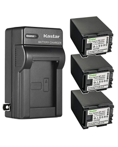 Kastar 3-Pack Battery and AC Wall Charger Replacement for Canon VIXIA HF M306 HFM306, VIXIA HF M40 HFM40, VIXIA HF M41 HFM41, VIXIA HF M46 HFM46, VIXIA HF M400 HFM400, VIXIA HF M406 HFM406 Camera