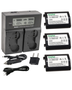 Kastar LCD Dual Smart Fast Charger & Battery (3 Pack) for Nik EN-EL4, EN-EL4A, ENEL4, ENEL4A and Nik D2Z, D2H, D2Hs, D2X, D2Xs, D3, D3S, D3X, F6 Camera, Nik MB-D10, D300, D300S, D700, MB-40 Grip