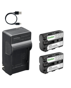 Kastar 2-Pack Battery and AC & USB-C Charger, Compatible with FM500 FM500H Camera, for Sony Alpha A200 A300 A350 A450 A500 A550 A560 A580 A700 A850 A900 A57 A58 A65 A68 A77 A77II A99 A99II