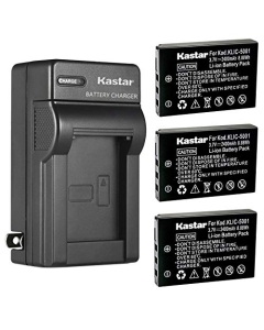 Kastar 3Pack KLIC-5001 Battery and AC Wall Charger Replacement for Kodak EasyShare Z7590 Zoom, EasyShare DX6490, EasyShare DX7440, EasyShare DX7440 Zoom, EasyShare DX7590, EasyShare DX7590 Zoom Camera