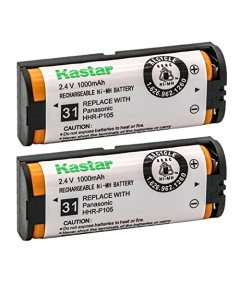 Kastar 2-Pack Battery Replacement for Panasonic KX-TG2420 KXTG2420 KX-TG2420B KXTG2420B KX-TG2420W KXTG2420W KX-TG2421 KXTG2421 KX-TG2421F KXTG2421F KX-TG2421P KXTG2421P Home Handset Cordless Phone