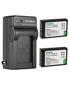 Kastar 2-Pack Battery and AC Wall Charger Replacement for Olympus BLS-1 PS-BLS1 Battery, BCS-1 PS-BCS1 Charger, E-400 E-410 E-420 E-450 E-600 E-620 E-P1 E-P2 E-P3 E-PL1 E-PL1s E-PL3 E-PM1 Camera