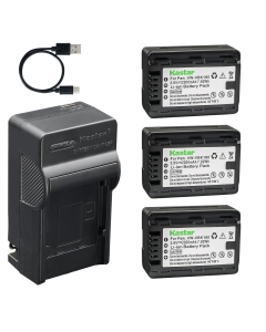Kastar 3-Pack Battery and AC & USB-C Charger, Compatible with Panasonic VW-VBK180 VW-VBL090 VW-VBL180 HC-V10 HC-V100 HC-V500 HC-V700 HDC-SD40 SD60 SD90 HDC-TM40 TM80 TM90 SDR-H100 SDR-S50 SDR-T50