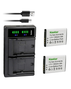 Kastar 2-Pack SLB-0837B Battery and LTD2 USB Charger Replacement for Samsung SLB-0837B SLB-0837(B) Battery, Samsung Digimax L70, Digimax L70B, Digimax L83T, Digimax L85T, Digimax L201, Digimax L301