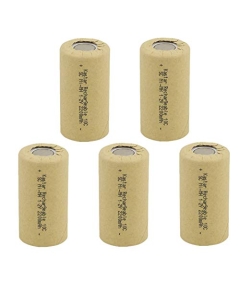 Kastar 5-Pack Nickel Metal Hydride (Ni-MH) Rechargeable Paper Wrapped Sub C SC Cell 1.2V 2200mAh Battery Flat Top Replacement for Any of 1000mAh ~ 2500mAh Ni-CD & Ni-MH Sub C SC Cells