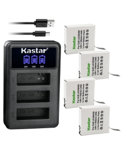 Kastar 4 Pack Battery and LCD Triple USB Charger Compatible with SJCAM SJ6 Legend SJCAM SJ 6 Battery, SJCAM SJ6 Legend 4K Action Camera, SJCAM SJ6 Legend Sport Camera, SJCAM SJ6 Pro 4K Action Camera