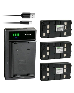 Kastar 3-Pack Battery and Smart USB Charger Compatible with Sony CCD Series CCD-EB55 CCD-G100ST CCD-20061 CCD-35 CCD-335E CCD-366BR CCD-380 CCD-390 CCD-400 CCD-50E CCD-550 CCD-850 CCD-SC6E CCD-SC8E