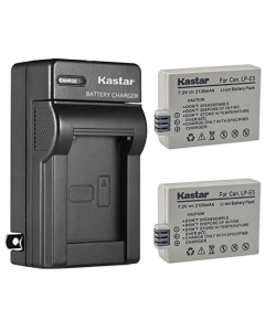 Kastar 2-Pack Battery and AC Wall Charger Replacement for Canon LP-E5, LC-E5, LC-E5C, LC-E5E Charger, EOS Rebel, EOS 450D Cameras
