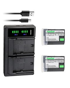 Kastar 2-Pack EN-EL15c Battery and LTD2 USB Charger Replacement for Nikon EN-EL15 EN-EL15a EN-EL15b EN-EL15c Battery, MH-25 MH-25a MH-25b Charger, MB-D11, MB-D12, MB-D14, MB-D15, MB-D16, MB-D18 Grips