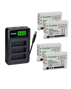 Kastar 4-Pack Battery with LZD3 USB Triple Charger Compatible with Fujifilm NP-95 Ricoh DB-90, X100 X100S X100T X70 X30 XF10 X-S1 F30 F31FD W1, Ricoh GXR P10 S10 A12 Cameras