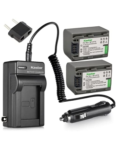 Kastar Battery (2-Pack) and Charger Kit Replacement for Sony NP-FP70, NP-FP71, DCR-30, DVD105, DVD202, DVD203, DVD205, DVD304, DVD305, DVD403, DVD404, DVD405, DVD505, DVD602, DVD605, DVD653, DVD703
