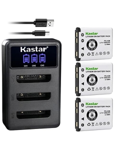 Kastar 3 Pack Battery and LCD Triple USB Charger Compatible with Panasonic N4FUYYYY0018 N4FUYYYY0019 N4FUYYYY0046 N4FUYYYY0047 Battery, Panasonic KX-TCA285 KX-TCA385 KX-UDT121 KX-UDT131 Handset