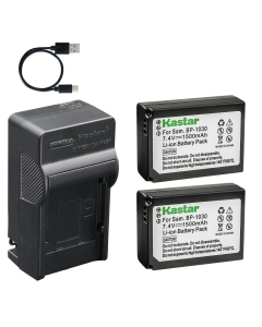 Kastar 2-Pack Battery and AC & USB-C Charger, Compatible with Samsung BP-1030 BP-1130 for NX200 NX210 NX300 NX500 NX1000 NX2000 Cameras