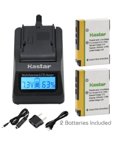 Kastar Fast Charger + KLIC-7002 Battery (2-Pack) for Kodak EasyShare V530, EasyShare V530 Zoom, EasyShare V603, EasyShare V603 Zoom Cameras