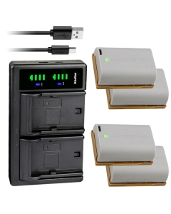 Kastar 4-Pack Battery and LTD2 USB Charger Compatible with Canon EOS R, EOS Ra, EOS R5, EOS R6, EOS 90D, XC10, XC15, EOS 5D Mark II, EOS 5D Mark III, EOS 5D Mark IV, EOS 5DS, EOS 5DS R Cameras