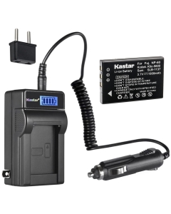 Kastar 1-Pack NP-60 Battery and LCD AC Charger Compatible with Drift Dstbat, COMA-BP1, 02491-0017-00, Q2232-8000, Gateway DC-T50, Traveler DC6300, Vizio DC630C, Memorex MCC228RSBLK 7-in-1 HD