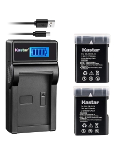 Kastar Battery (X2) & LCD Slim USB Charger for EN-EL14, EN-EL14a, MH-24 and Coolpix P7000 P7100 P7700 P7800, D3100, D3200, D3300, D3400, D5100, D5200, D5300 DSLR, Df DSLR, D5600 Camera