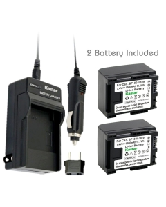 Kastar Battery (2-Pack) and Charger Kit for Canon BP-809, BP-819, BP-827 Work with Canon FS10, FS11, FS100, FS21, FS22, FS200, FS31, FS300, VIXIA HF10, HF11, HF100, HF20, HF200, HF S10, S100, S20, S21, S200, HG20, HG21, HG30, G10, M30, M31, M300, M30, M31