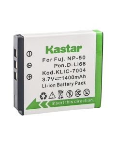 Kastar Battery 1x for Fujifilm NP-50 BC-50 BC-45W Fuji FinePix F50FD F60FD F70EXR F80EXR F100FD F200EXR F300EXR F500EXR F600EXR F770EXR F800EXR F900EXR Real 3D X20 XF1 XP100 XP150 XP160 XP170 XP200