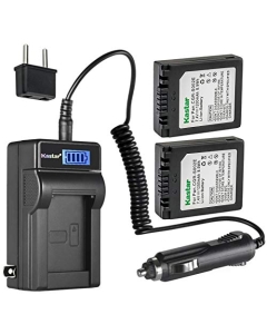 Kastar 2-Pack CGA-S002 Battery and LCD AC Charger Compatible with Panasonic Lumix DMC-FZ15, Lumix DMC-FZ15K, Lumix DMC-FZ15P, Lumix DMC-FZ20, Lumix DMC-FZ20BB, Lumix DMC-FZ20E, Lumix DMC-FZ20EG-K