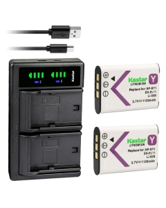 Kastar 2-Pack Battery and LTD2 USB Charger Replacement for Sony NP-BY1 NPBY1 Battery, Sony Mini HDR-AZ1 Mini HDR-AZ1vb Mini HDR-AZ1vr Video Cameras