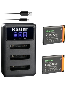 Kastar 2 Pack Battery and LCD Triple USB Charger Compatible with Kodak Easyshare M22, Easyshare M23, Easyshare M200, Easyshare M215, Easyshare MD30, Easyshare M522, Easyshare M530