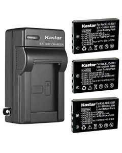 Kastar 3-Pack DB-L50 Battery and AC Wall Charger Replacement for Sanyo DB-L50 DBL50 Battery, Sanyo Xacti VPC-HD1000, Xacti VPC-HD1010, Xacti VPC-HD2000, Xacti DMX-HD1000 Digital Camera