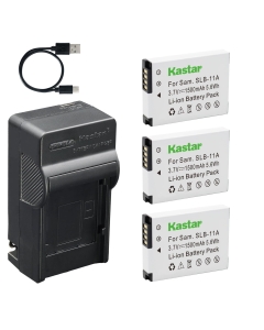 Kastar 3-Pack Battery and AC & USB-C Charger, Compatible with Samsung SLB-11A, for CL65 CL80 EX1 HZ25W HZ30W HZ50W ST1000 ST5000 TL240 TL350 TL500 WB600 WB650 WB700 Cameras