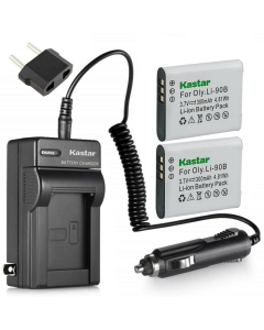 Kastar Battery (2-Pack) and Charger Replacement for Olympus LI-90B, LI-92B, UC-90, Olympus SH-1, SH-50 iHS, SH-60, SP-100, SP-100EE, Tough TG-1 iHS, Tough TG-2 iHS, Tough TG-3, XZ-2 iHS Cameras