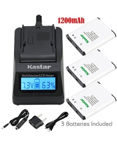 Kastar Fast Charger + Battery (X3) for Nik Coolpix S32, S100, S2600, S2700, S2800, S3100, S3300, S3400, S3500, S3600, S3700, S4100, S4300, S4400, S5200, S5300, S6600, S6700, S6800, S6900, S7000