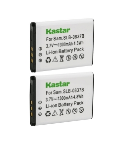 Kastar SLB-0837B Battery 2-Pack Replacement for Samsung SLB-0837B SLB-0837(B) Battery, Samsung Digimax NV8, Digimax NV10, Digimax NV15, Digimax NV20 Camera