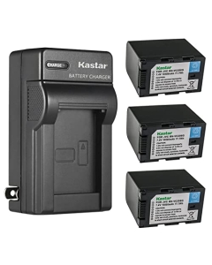 Kastar 3-Pack Battery and AC Wall Charger Replacement for JVC GY-HC500 GY-HC500E, GY-HC500U GY-HC500UN, GY-HC500SPC GY-HC500SPCN, GY-HC550 GY-HC550E GY-HC550UN Connected Cam 4K Handheld Camcorders