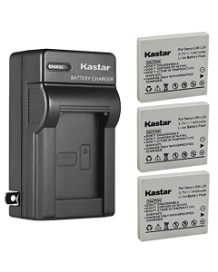 Kastar 3-Pack Battery and AC Wall Charger Replacement for Sanyo Xacti DMX-C1, Xacti DMX-C4 DMX-C4D DMX-C4L DMX-C4N DMX-C4S, Xacti DMX-C5 DMX-C5S DMX-C5T DMX-C5W, Xacti DMX-C6 DMX-C6K DMX-C6R DMX-C6S