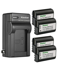 Kastar 4-Pack Battery and AC Wall Charger Replacement for Panasonic DMW-BLK22 Lithium-Ion Battery, Panasonic DMW-BTC15 Battery Charger, Panasonic Lumix DC-S5 DC-S5KK Mirrorless Digital Camera