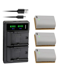 Kastar 3-Pack Battery and LTD2 USB Charger Compatible with Canon EOS R, EOS Ra, EOS R5, EOS R6, EOS 90D, XC10, XC15, EOS 5D Mark II, EOS 5D Mark III, EOS 5D Mark IV, EOS 5DS, EOS 5DS R Cameras
