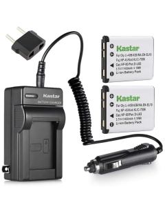 Kastar Charger + 2 Battery for Olympus Stylus 820 830 840 SW 725 SW 770 SW 790 SW 850 SW FE190 FE220 Digital Camera + car Plug