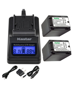 Kastar Fast Charger + Battery 2X Replacement for Panasonic VW-VBT380 VW-VBL090 HC-V110 V180 HC-V201 V210 V250 HC-V380 HC-V510 V520 V550 V710 V720 V750 V770 HC-VX870 VX981 HC-W580 W850 WXF991