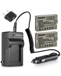 Kastar BP-110 Fully Decoded Battery (2-Pack) and Charger Kit for Canon BP-110 and Canon VIXIA HF R20, HF R21, HF R200, HF R26, HF R28, HF R206, XF105 Cameras