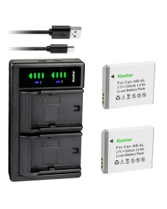 Kastar 2-Pack NB-6L Battery and LTD2 USB Charger Replacement for Canon PowerShot SX600 HS, PowerShot SX610 HS, PowerShot SX700 HS, PowerShot SX710 HS, IXUS 85 is, IXUS 95 is, IXY Digital 25 is Camera