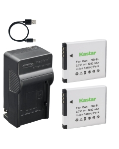 Kastar 2-Pack Battery and AC & USB-C Charger, Compatible with Canon NB-8L NB-8LH PowerShot A2200 A3000 is A3100 is A3150 is A3200 is A3300 is