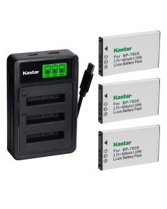 Kastar 3-Pack Battery with LZD3 USB Triple Charger Compatible with BP-780S, BP-780CS, CONTAX SL300R, SL300RT, Finecam SL300R, SL400R Cameras